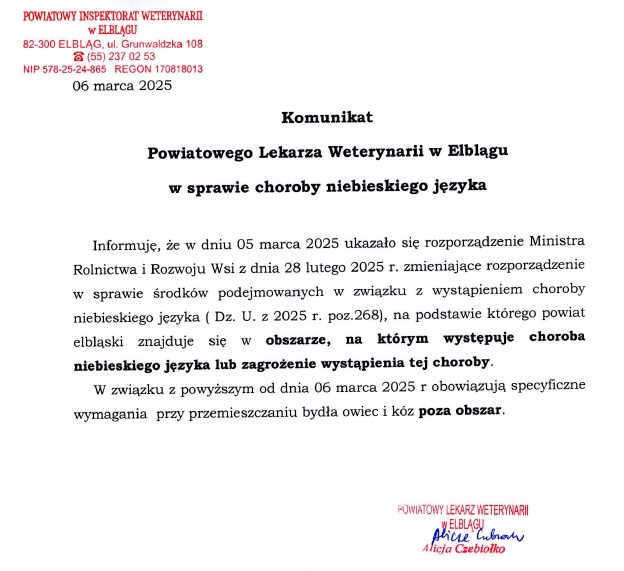 treść komunikatu srtona 2