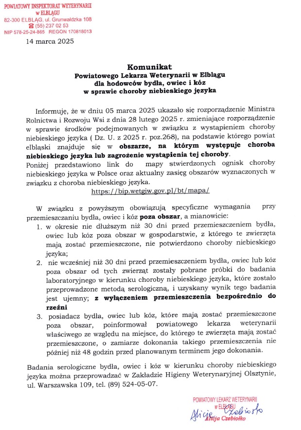treść komunikatu srtona 1