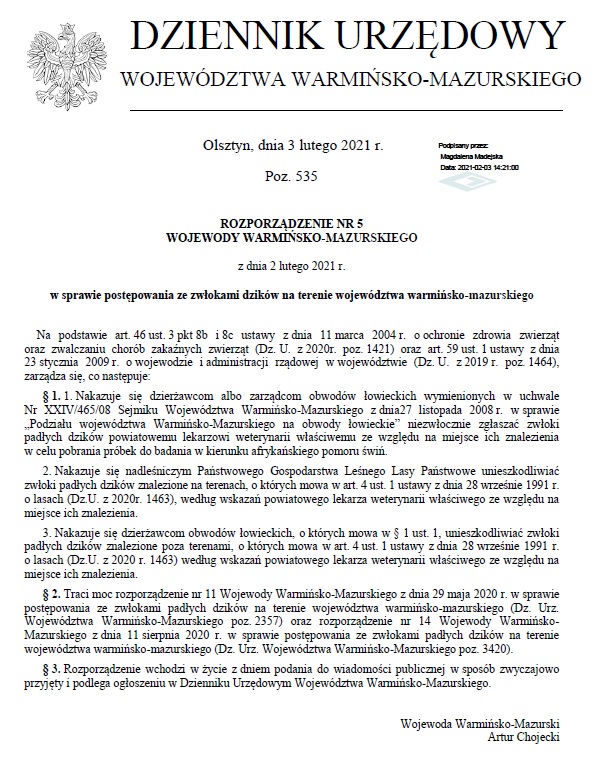 Treśc rozporządzenia