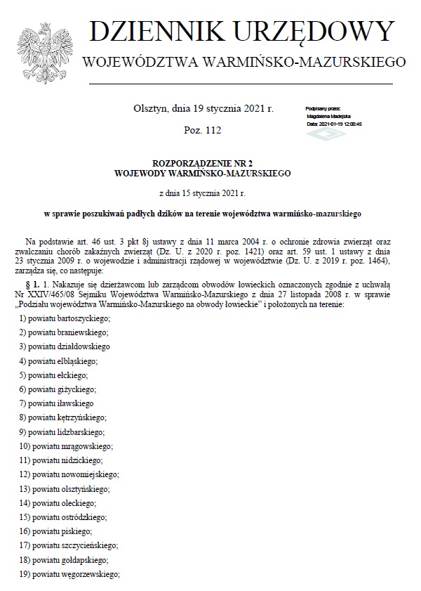 Treść rozporządzenia strona 1