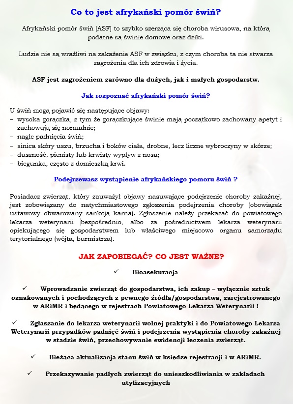 ASF - podstawowe wiadomości ulotka 1